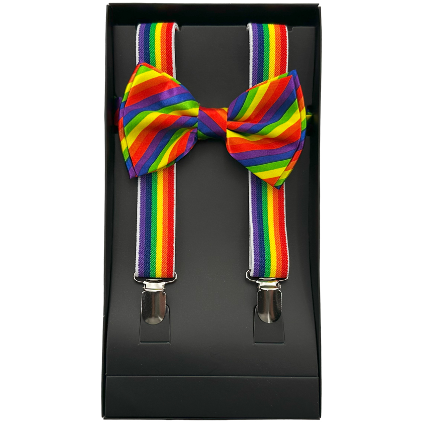 Rainbow AB Suspenders and Bowtie Set