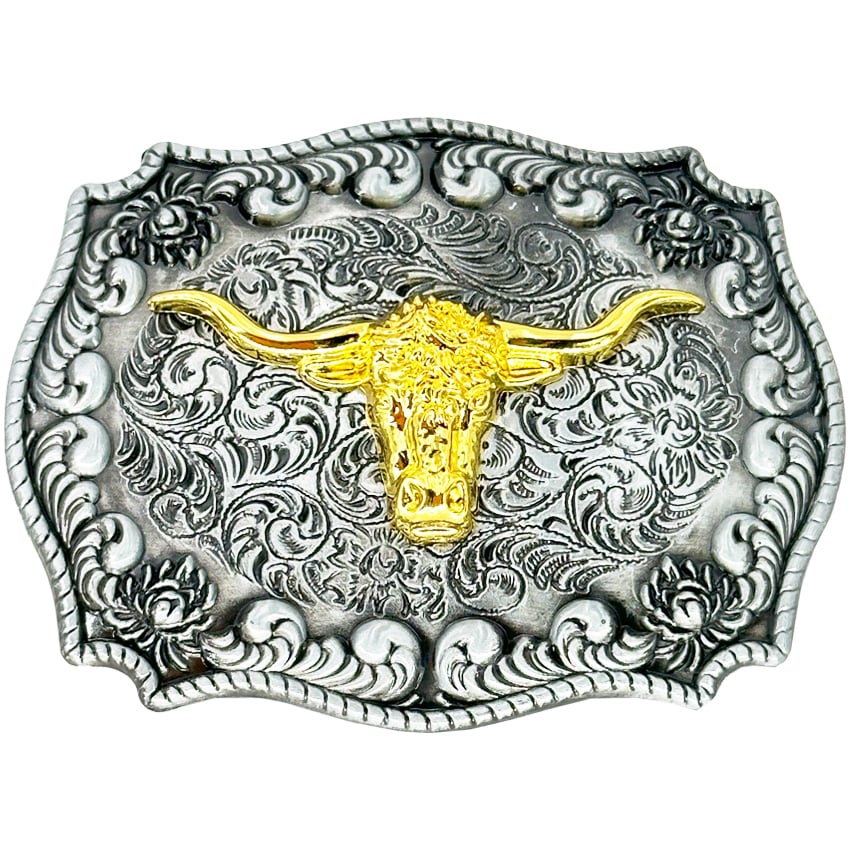 Bull BELT Buckle Golden Colored Design