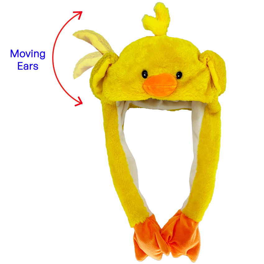 Yellow Cute Chicken Hat with Moving Ears