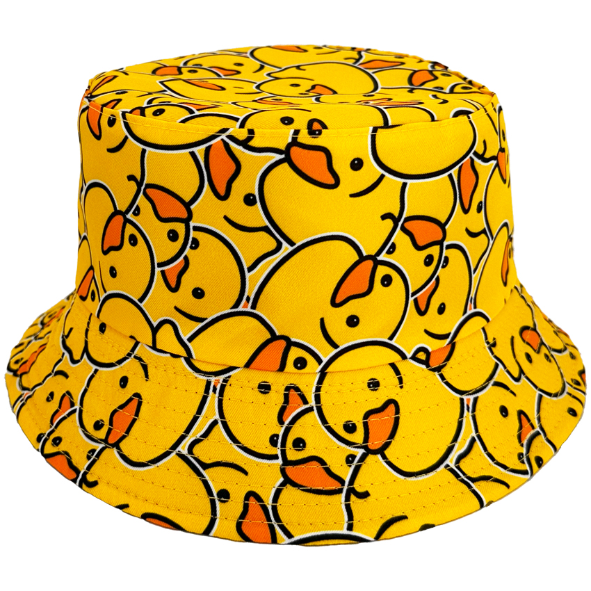 Cute Yellow Duck Printed Bucket HATs