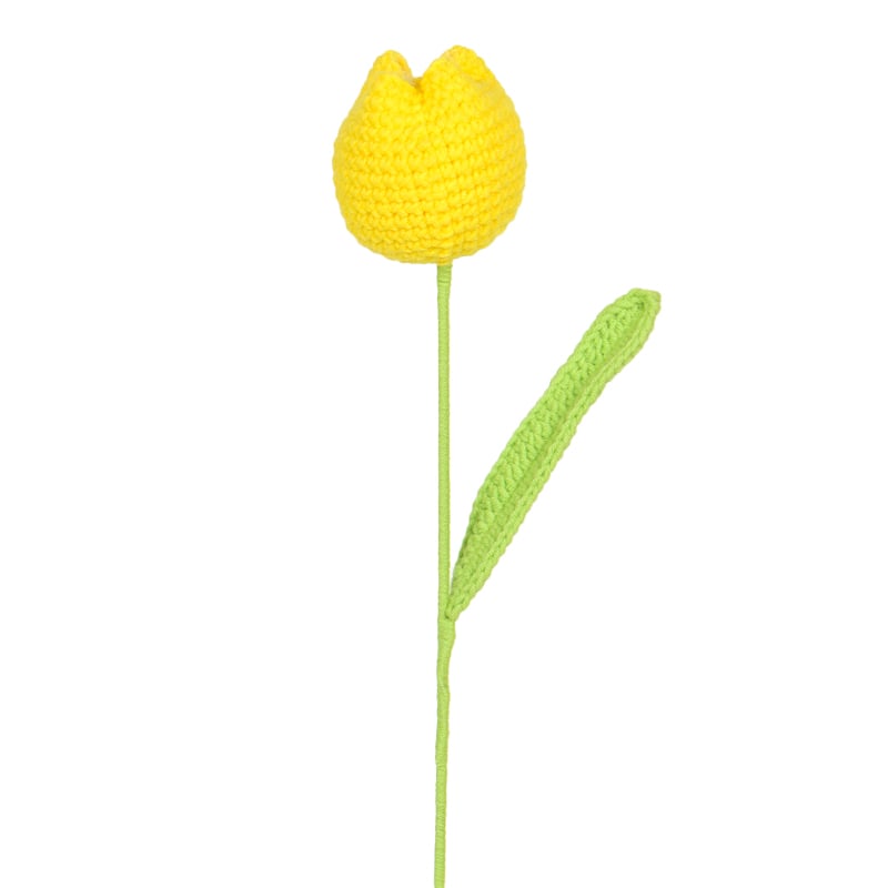 Crochet Fat Tulip FLOWERS for Bouquets and Decorations- Happy Sunshine Yellow