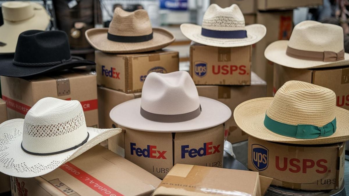 hats in a storage waiting to be packaged