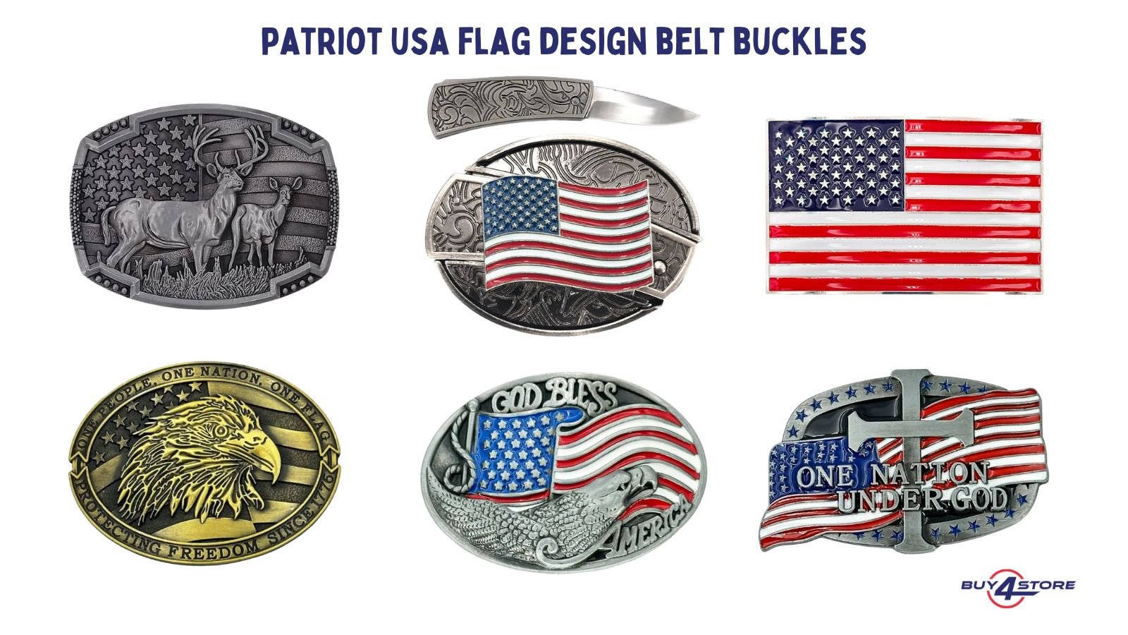 patriotic usa flag design belt buckles