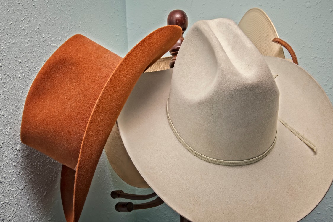 Cowboy Hats On Rack