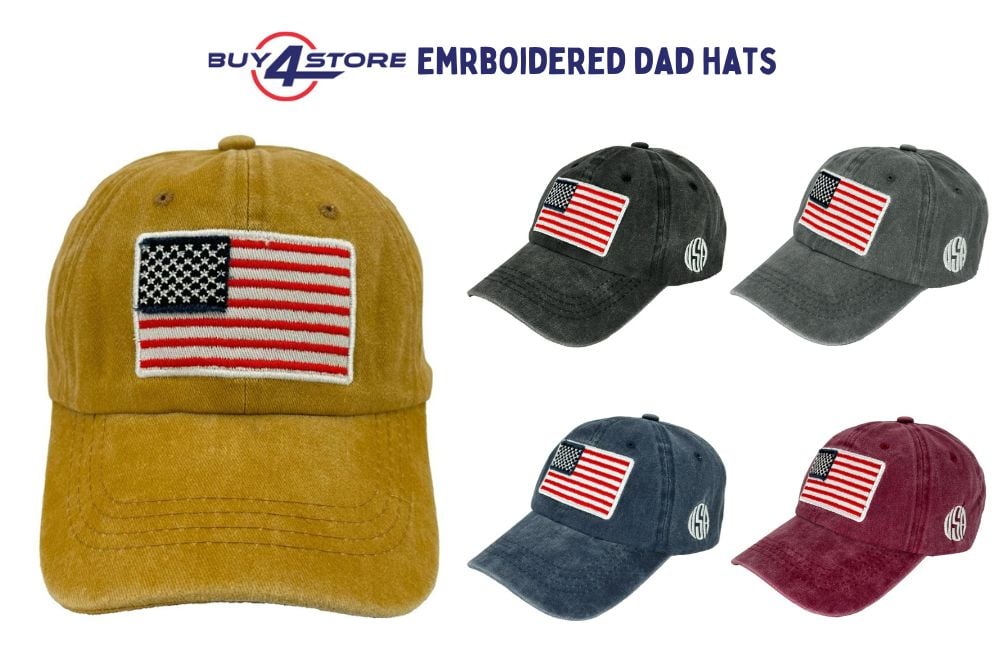 embroidered dad hats in bulk