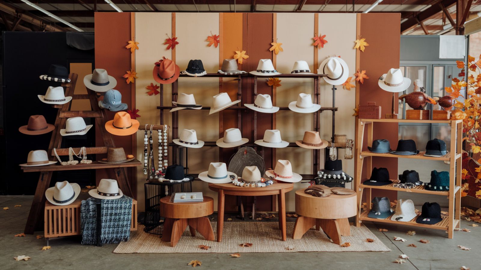 fall hats on display