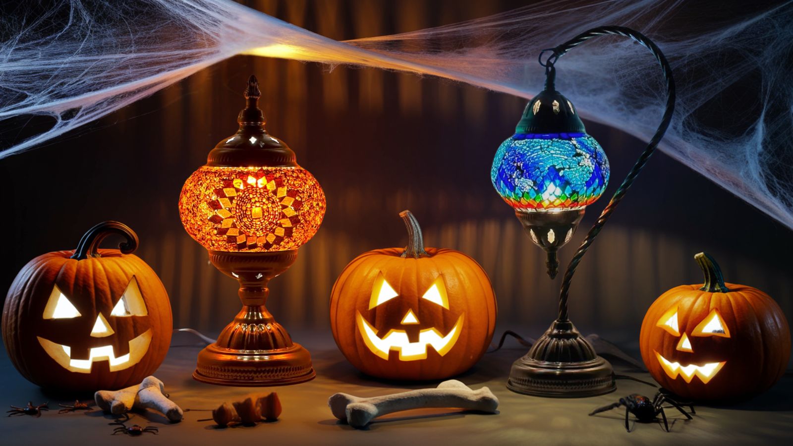 halloween theme mosaic lamps