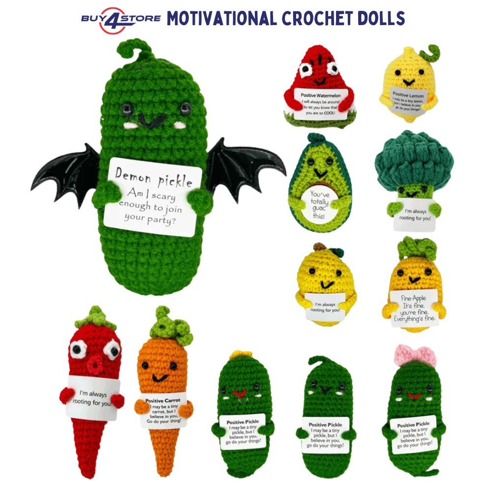 Positive Fruit and Vegetable Crochet Figures - Crochet Plush Dolls