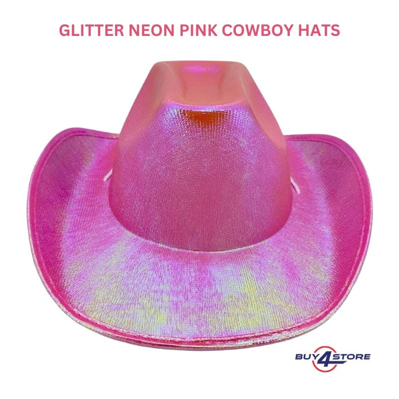 neon glitter pink cowboy hat