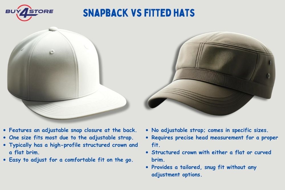 snapback hat size and fitted hats