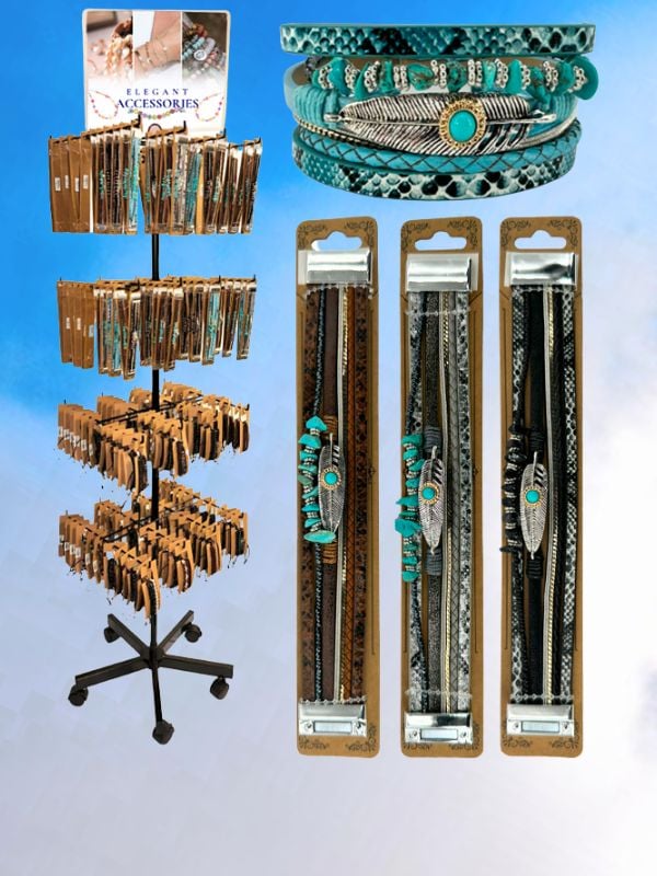 western turquoise bracelets and accessory display