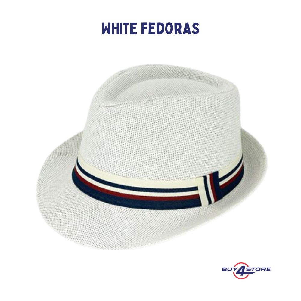 white cream fedora hats