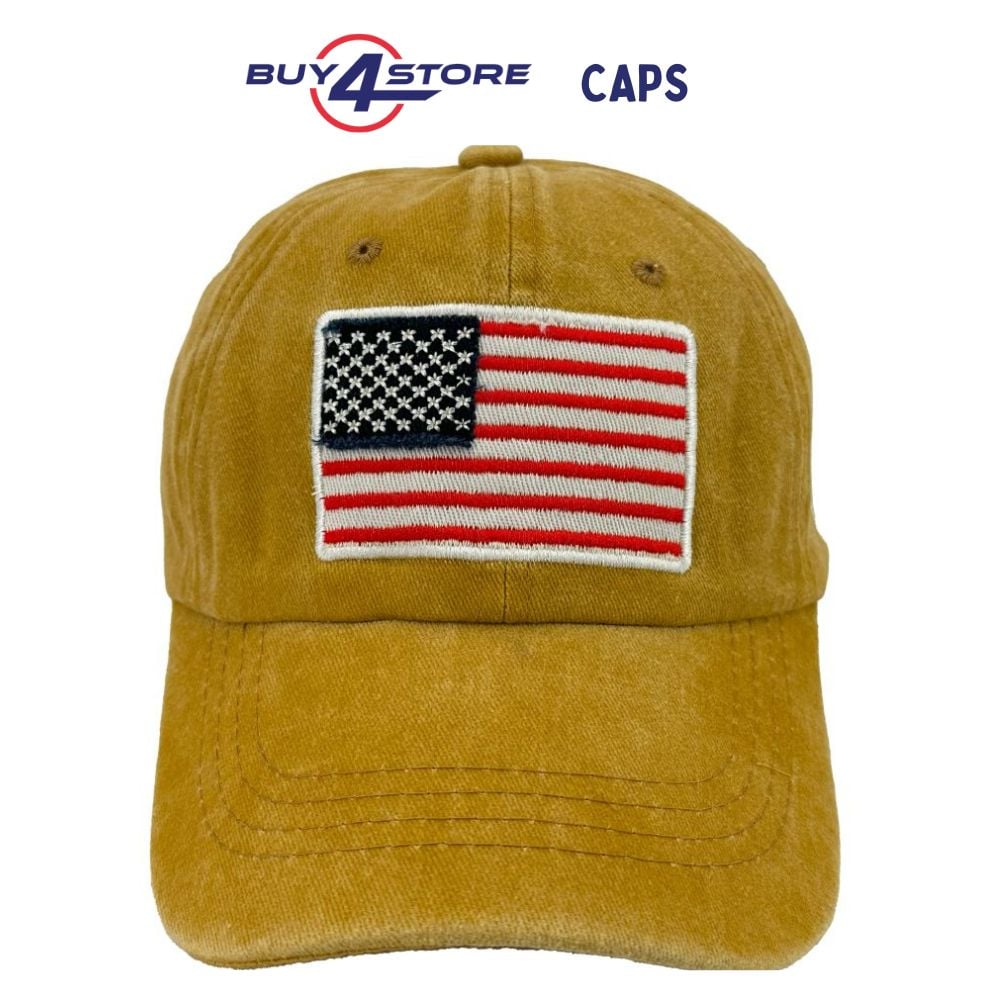 Wholesale Caps With Emmbroidered Usa Flag